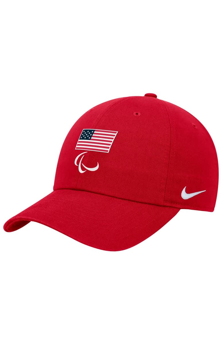 Nike Men's Nike Red U.S. Paralympics Club Adjustable Hat, Main, color, Red