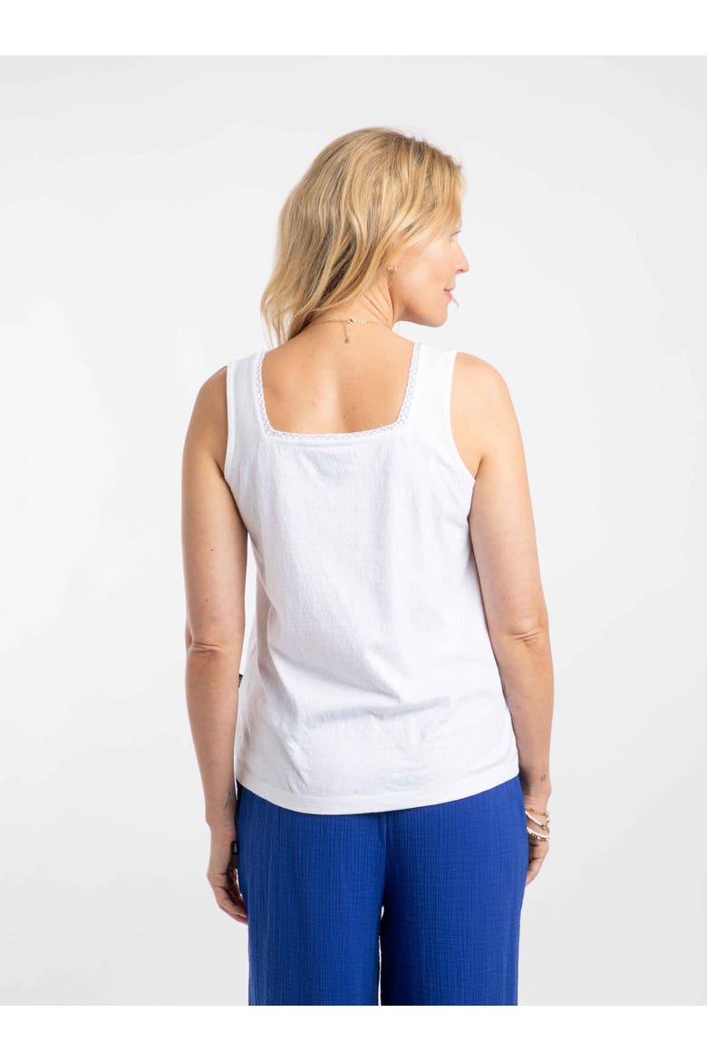 Chelle Square Neck Jersey Vest, Alternate, color, White