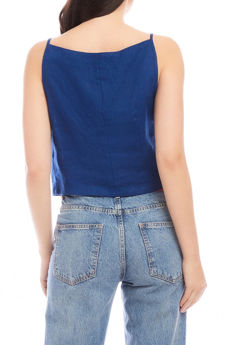 FIFTEEN TWENTY Elis Linen Button-Up Top, Alternate, color, Sea