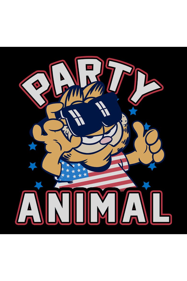 Juniors Garfield Cat Party Animal T Shirt, Alternate, color, Black