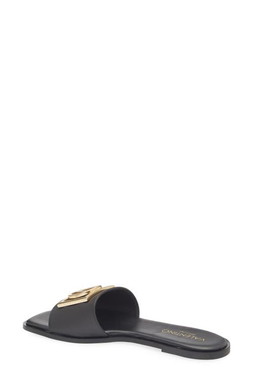 Valentino By Mario Valentino Women's Bugola Logo Leather Flat Sandals In Black
