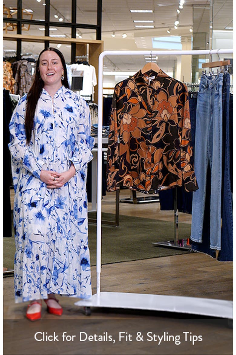 Retro Floral Stretch Silk Bitton-Up Shirt video