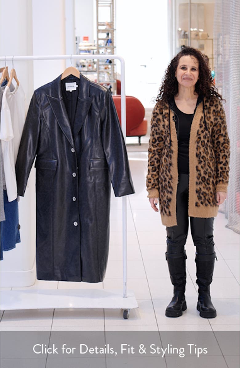 Lauren Recycled Polyester Faux Leather Overcoat, sales video thumbnail