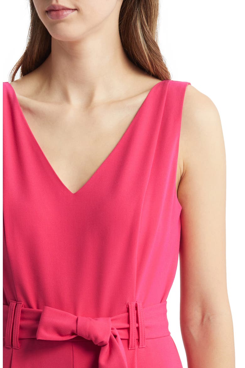 Tie Waist Crepe Jumpsuit, Alternate, color, RASPBERRY