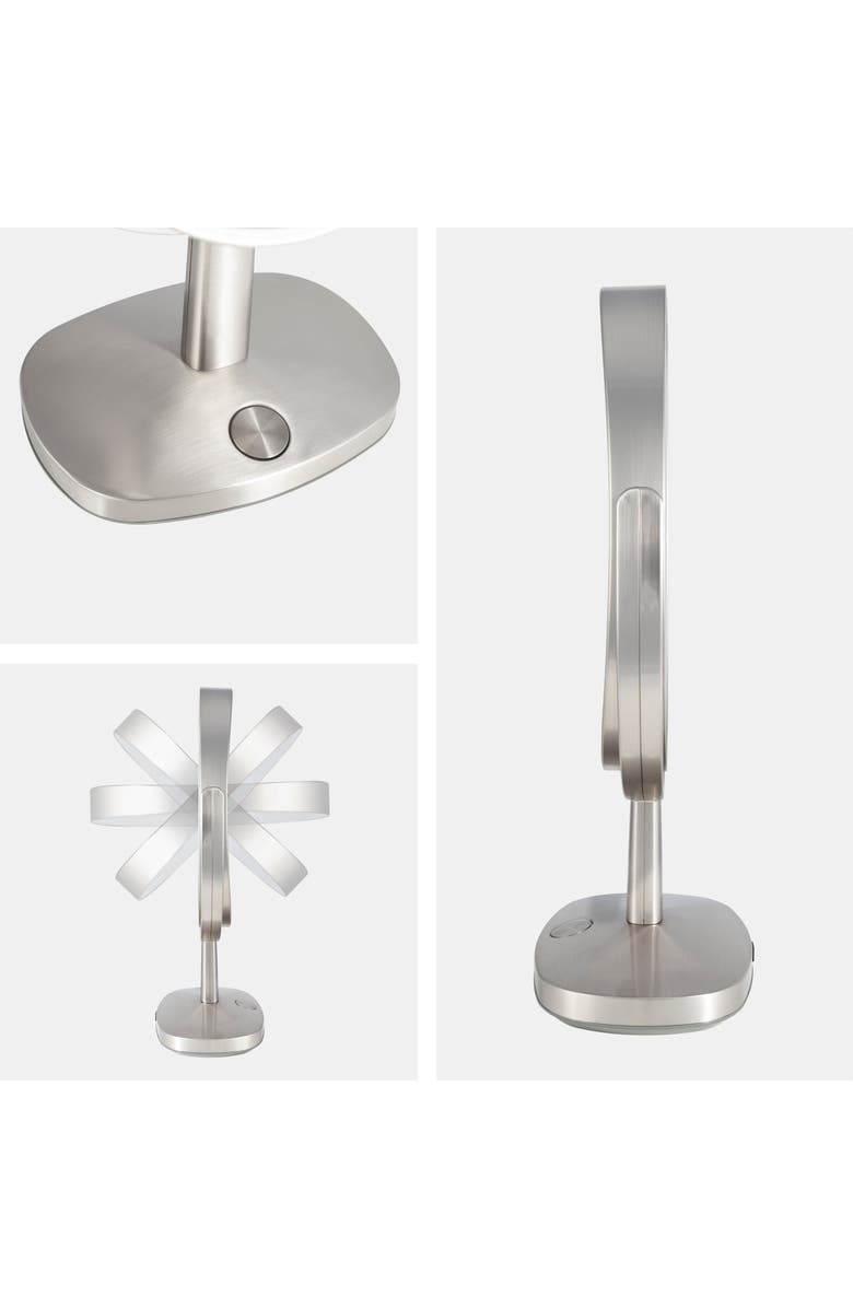 Zadro Newport Lighted Makeup Mirror with 5X/1X Magnification & Touch Pad, Alternate, color, Satin Nickel