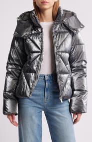 Sam Edelman Shiny Crop Puffer Jacket