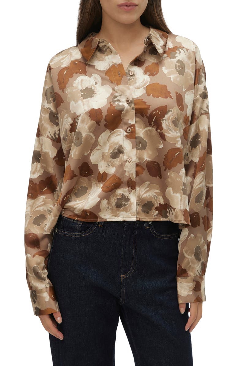VERO MODA Merle Nelly Floral Print Button-Up Shirt, Main, color, 