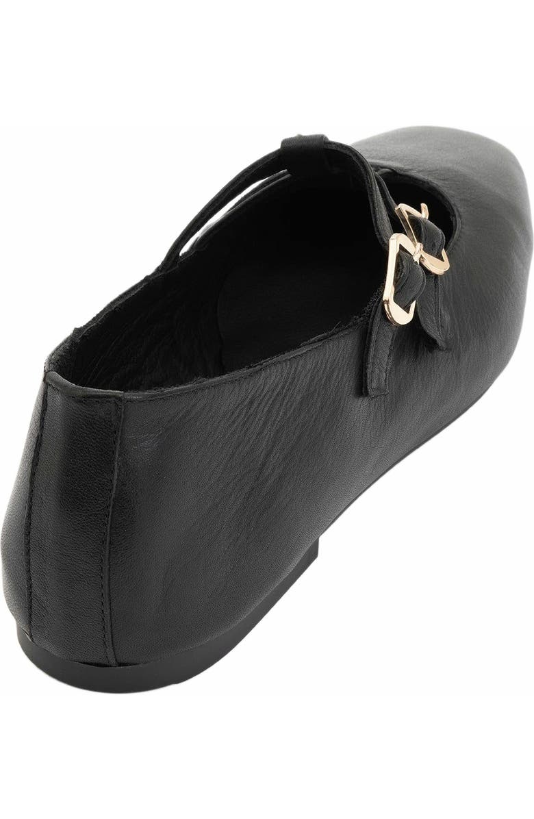 Forever & Always Shoes Starling Leather Mary Jane Flats, Alternate, color, Black Leather