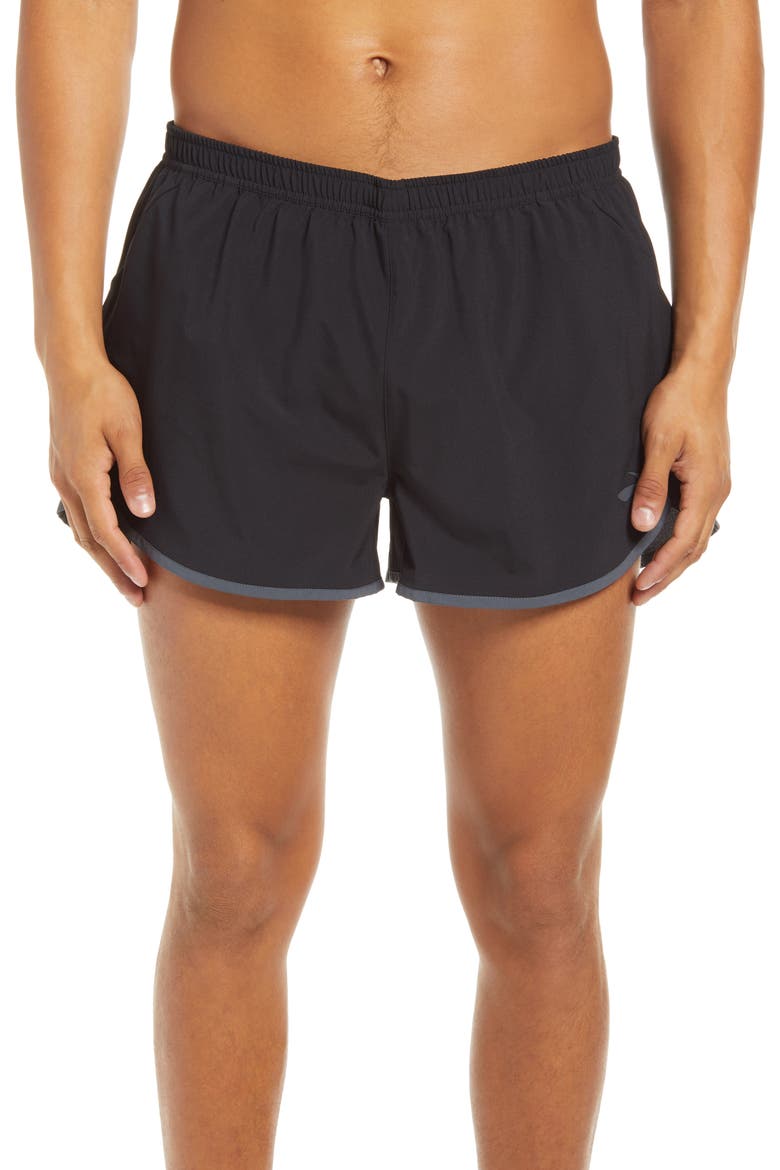 Hightail Men's 3" Split Performance Running Shorts, Main, color, BLACK/ ASPHALT