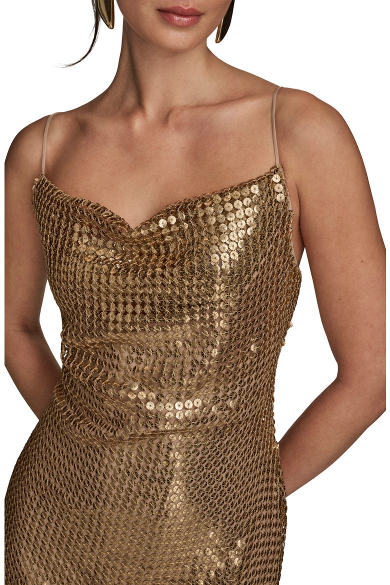 Metallic Beaded Slipdress, Alternate, color, GOLD