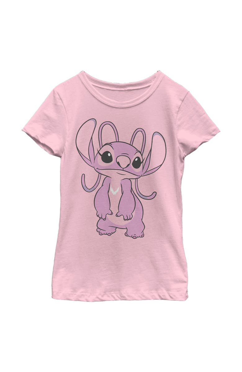 Lilo & Stitch Girl's Lilo & Stitch Angel Large Portrait Graphic T-Shirt, Main, color, Light Pink