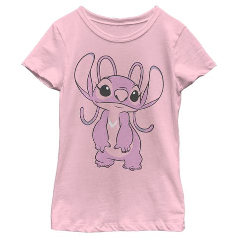 Girl's Lilo & Stitch Angel Large Portrait  Graphic T-Shirt