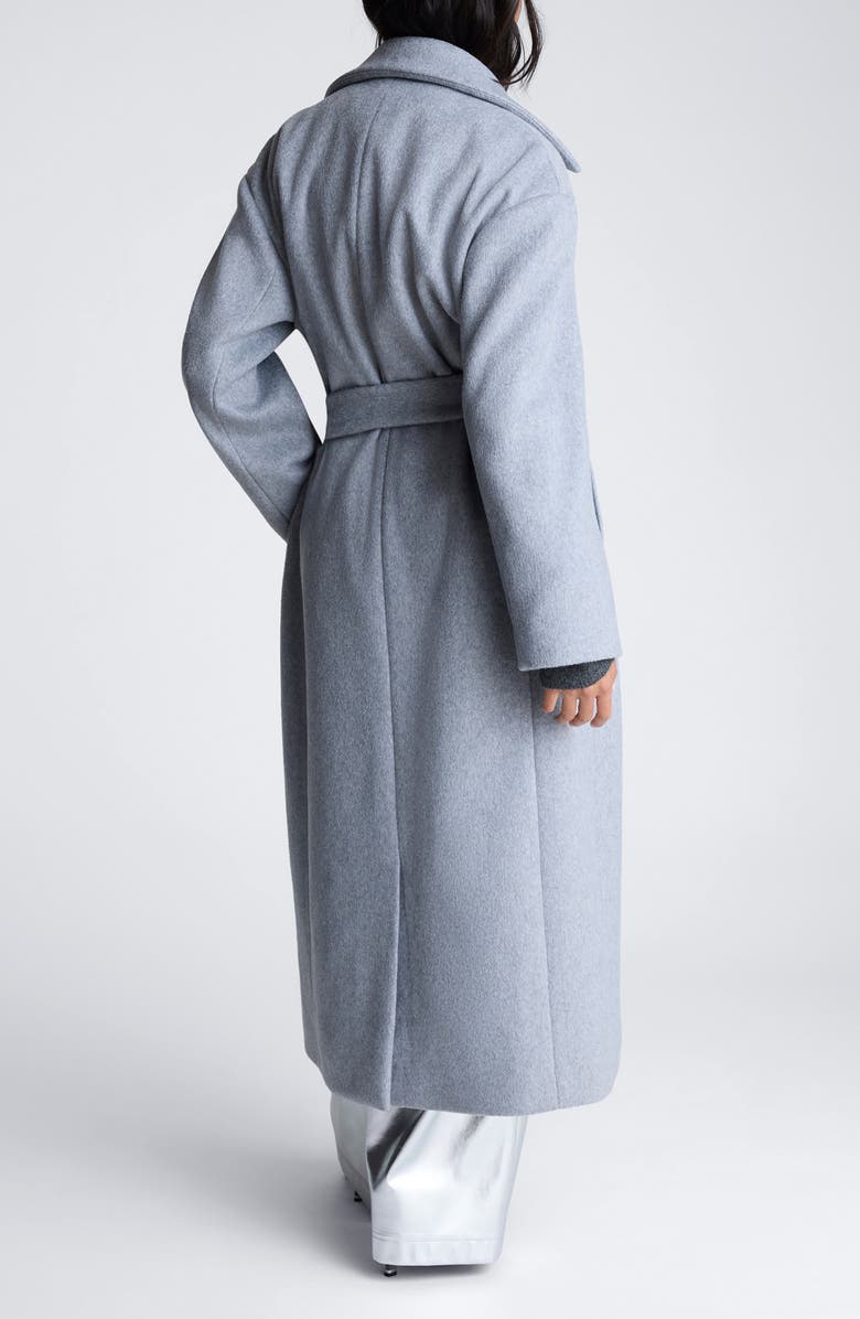 Kenneth Cole Tie Belt Brushed Felt Trench Coat, Alternate, color,