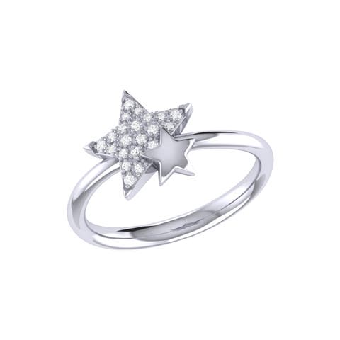 Dazzling Starkissed Duo Sterling Silver Diamond Ring