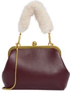 BCBG Faux Fur Handle Faux Leather Frame Clutch