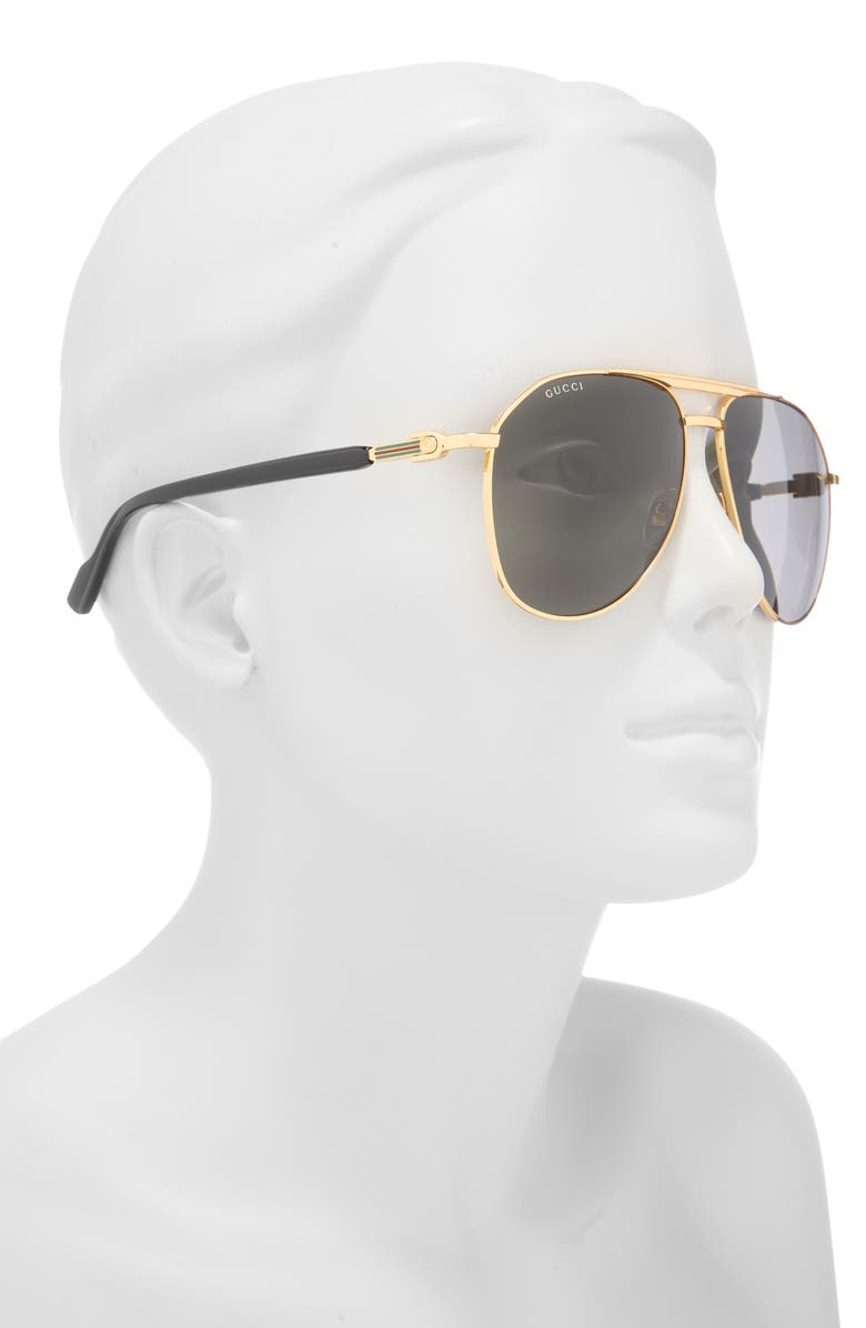 Gucci 59mm Aviator Sunglasses, Alternate, color, 