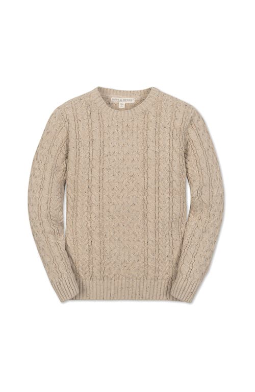 Hope & Henry Kids' Organic Long Sleeve Fisherman Cable Pullover Sweater In Neutral