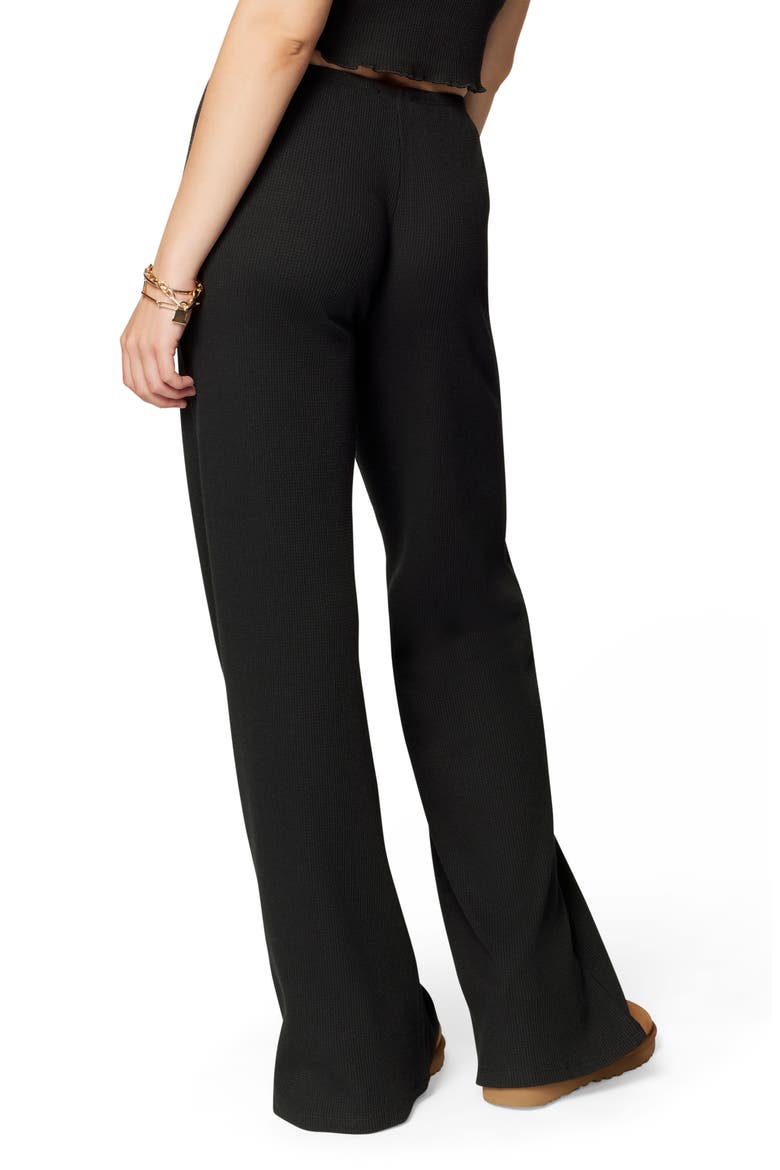 Micro Thermal Wide Leg Pants, Alternate, color, BLACK