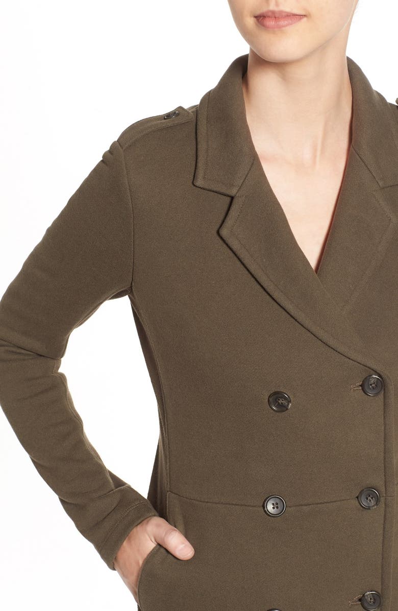 James Perse Double Breasted Blazer, Alternate, color, Army Green