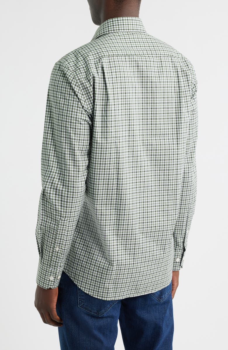 Scott Barber Regular Fit Gingham Cotton Button-Up Shirt, Alternate, color, Sage