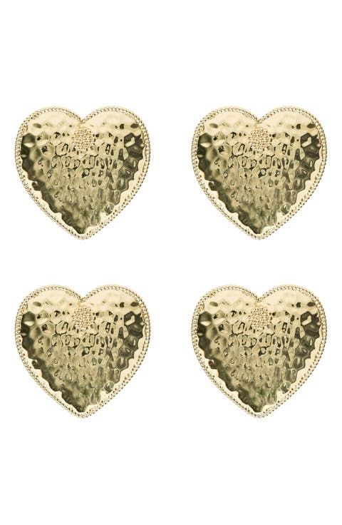 Berry 
Thread Set of 4 Heart Napkin Rings