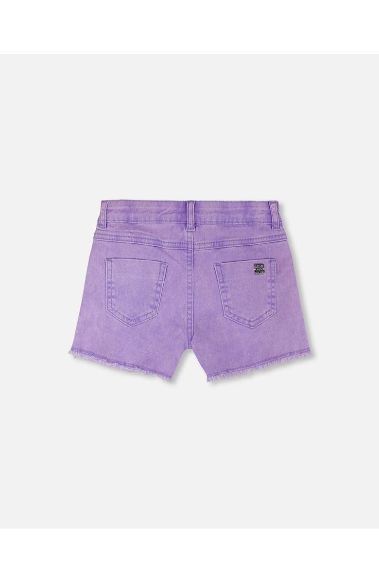 Deux par Deux Heart Embroidery Denim Shorts, Alternate, color, Mauve