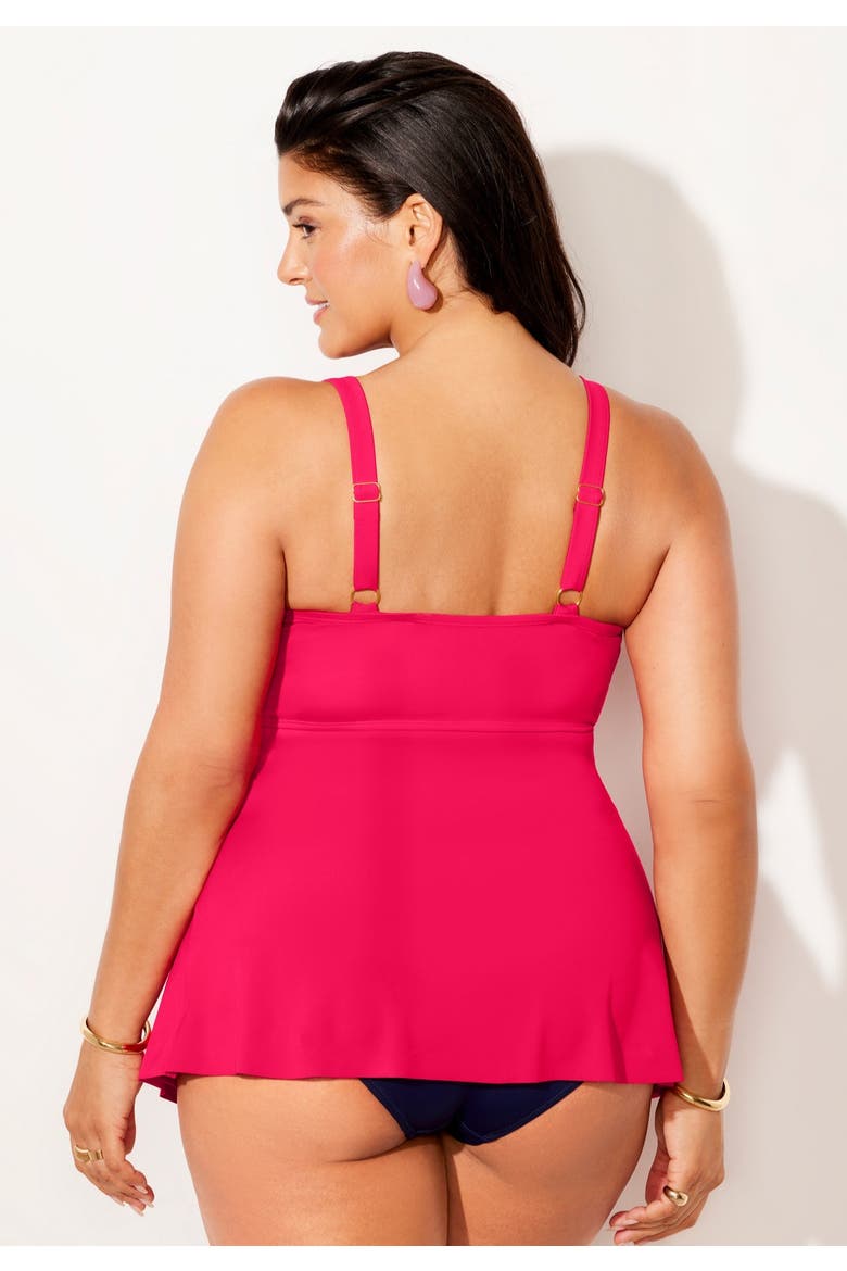 V Neck Twist Tankini Top, Alternate, color, Salsa