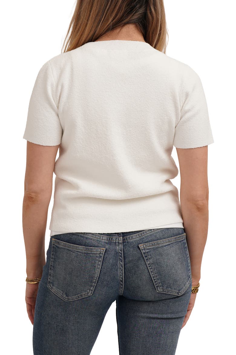 Short Sleeve Cardigan, Alternate, color, BONE
