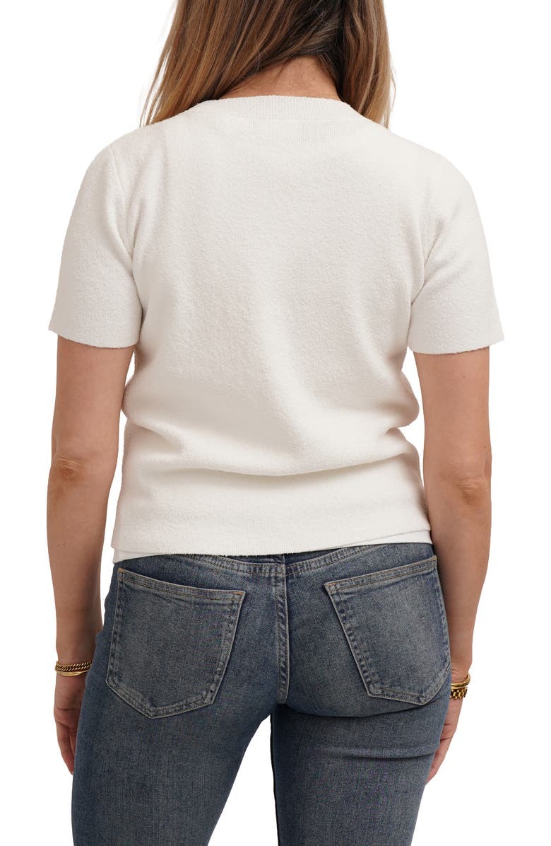 CYRUS Short Sleeve Cardigan, Alternate, color, Bone