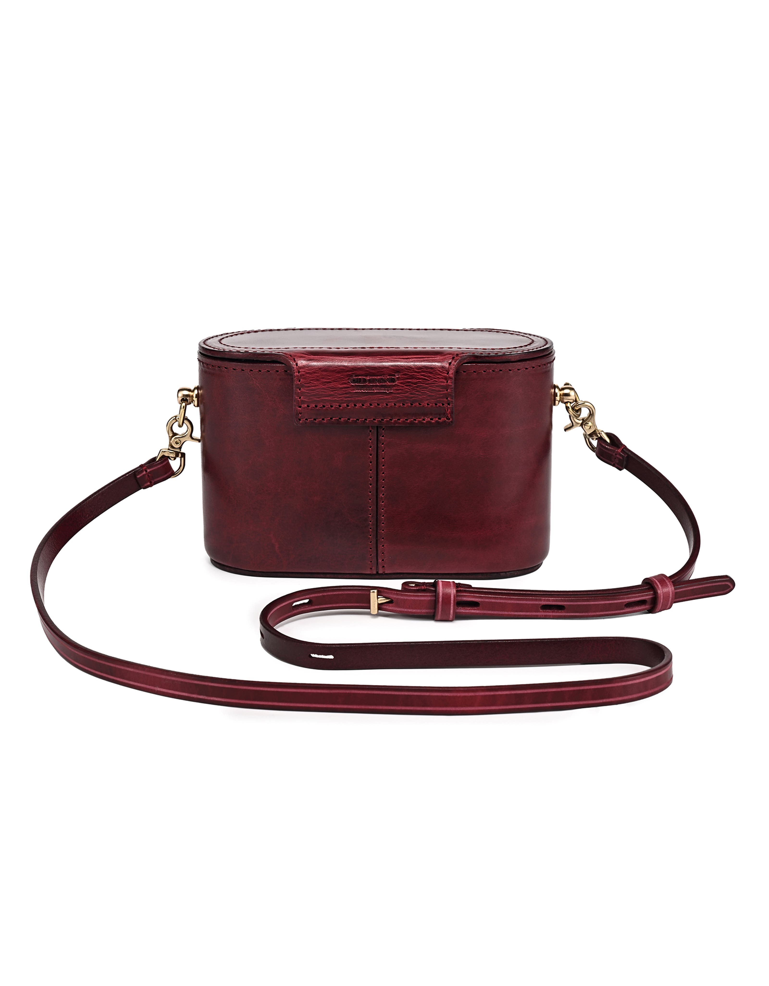 Begonia Genuine Leather Vintage Case Crossbody, Alternate, color, Maroon