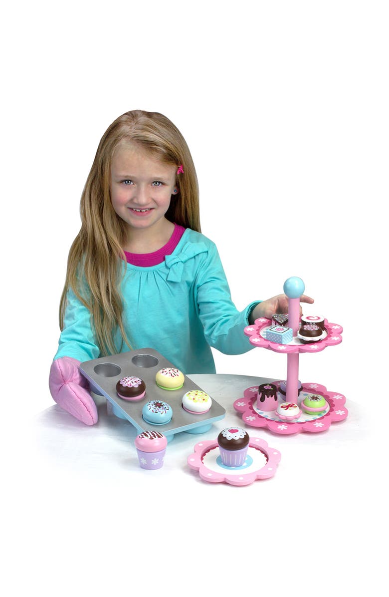 Teamson Kids Sophia's 9-Piece Wood Baking Playset, Alternate, color, Pink/ Silver/ Aqua