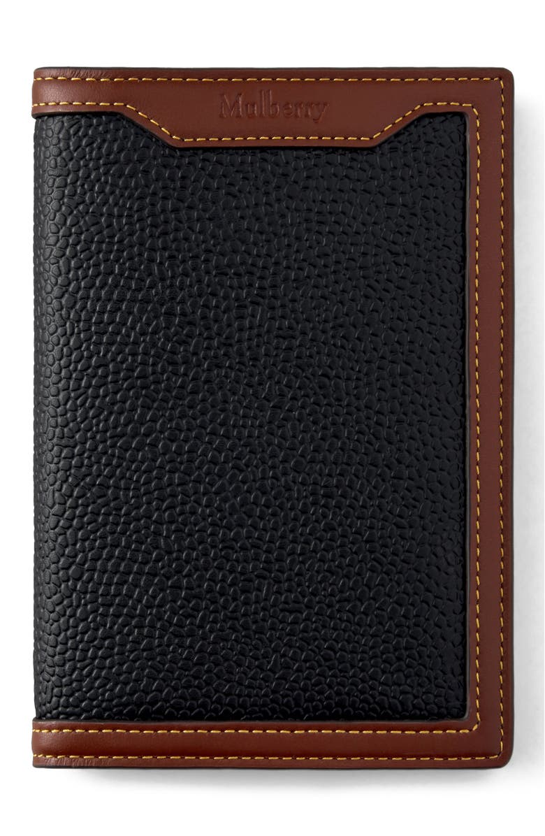 Mulberry Passport Cover, Main, color, Black-Cognac