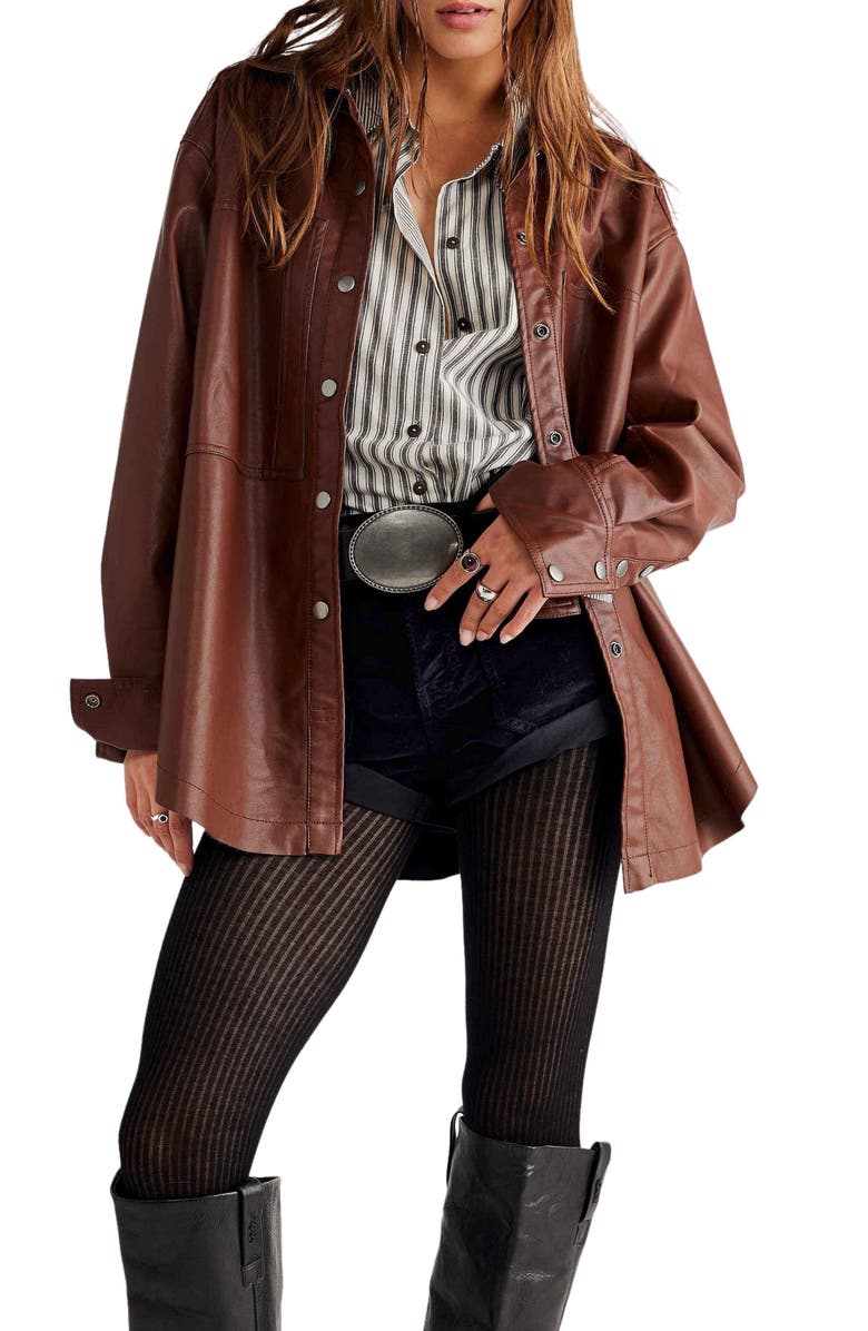 Free People Easy Rider Faux Leather Jacket, Main, color,