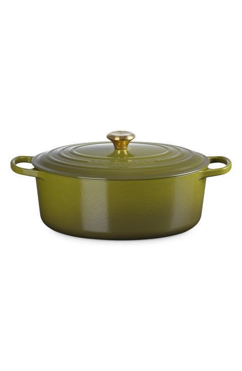 Signature 8-Quart Oval Enamel Cast Iron French/Dutch Oven