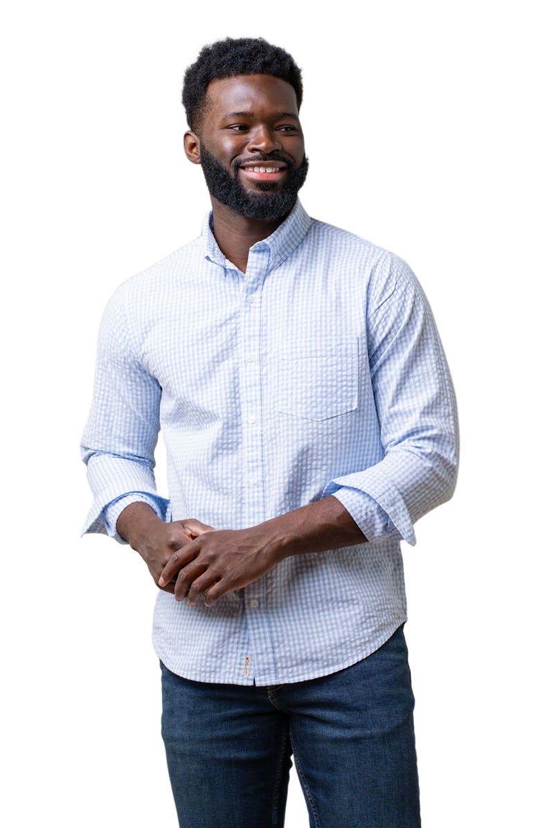 Hope & Henry Men's Organic Seersucker Button Down Shirt, Alternate, color, 