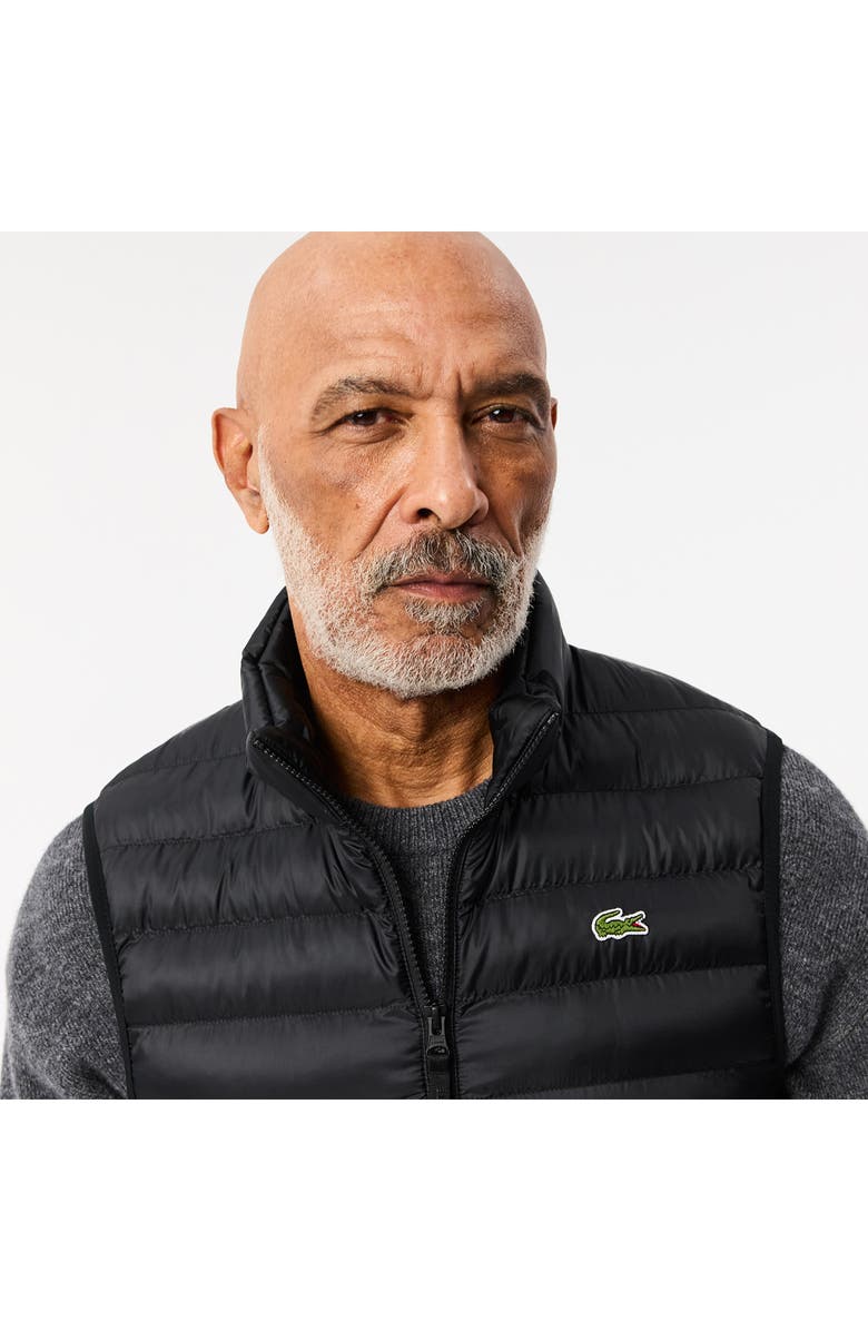 Lacoste Lightweight Water Repellent Puffer Vest, Alternate, color, Black