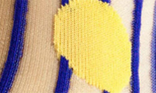 Hansel From Basel Tulle Stripe Sheer Quarter Socks In Blue