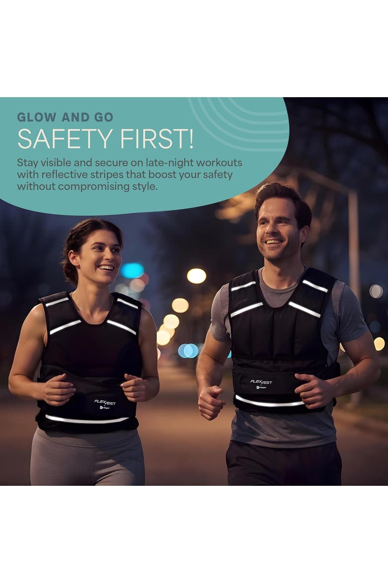 Flexvest Adjustable Weighted Vest for Women & Men 15 or 20 lb Workout Vest for Running, Cardio, Strength Training, Alternate, color, Black for Women