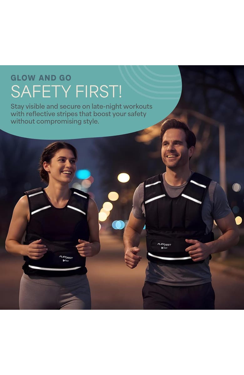 Lifepro Flexvest Adjustable Weighted Vest for Women & Men 15 or 20 lb Workout Vest for Running, Cardio, Strength Training, Alternate, color, Black For Women