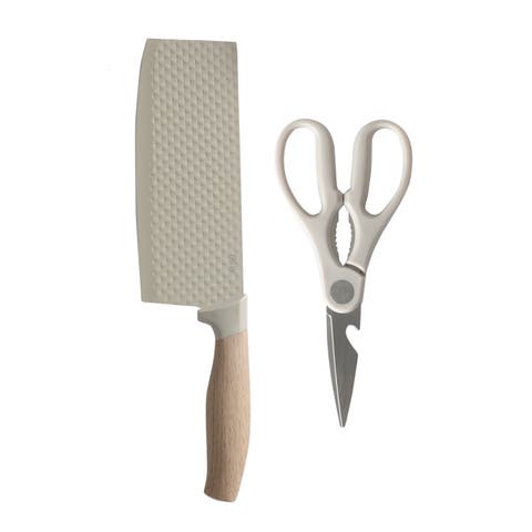 3 Piece Stainless Steel Cleaver and Shears Set