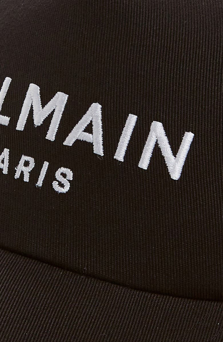 Balmain Embroidered Logo Cotton Twill Baseball Cap, Alternate, color,