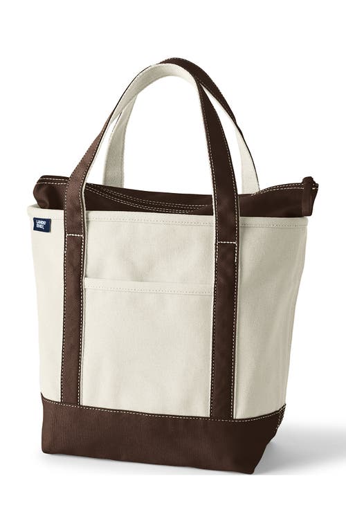 Lands' End Zip Top Canvas Tote Bag in Natural/brown Root at Nordstrom, Size Medium