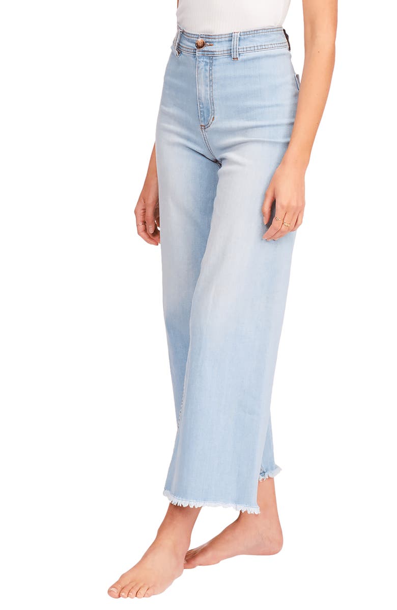 Billabong Free Fall Fray Hem Stretch Wide Leg Jeans, Alternate, color,