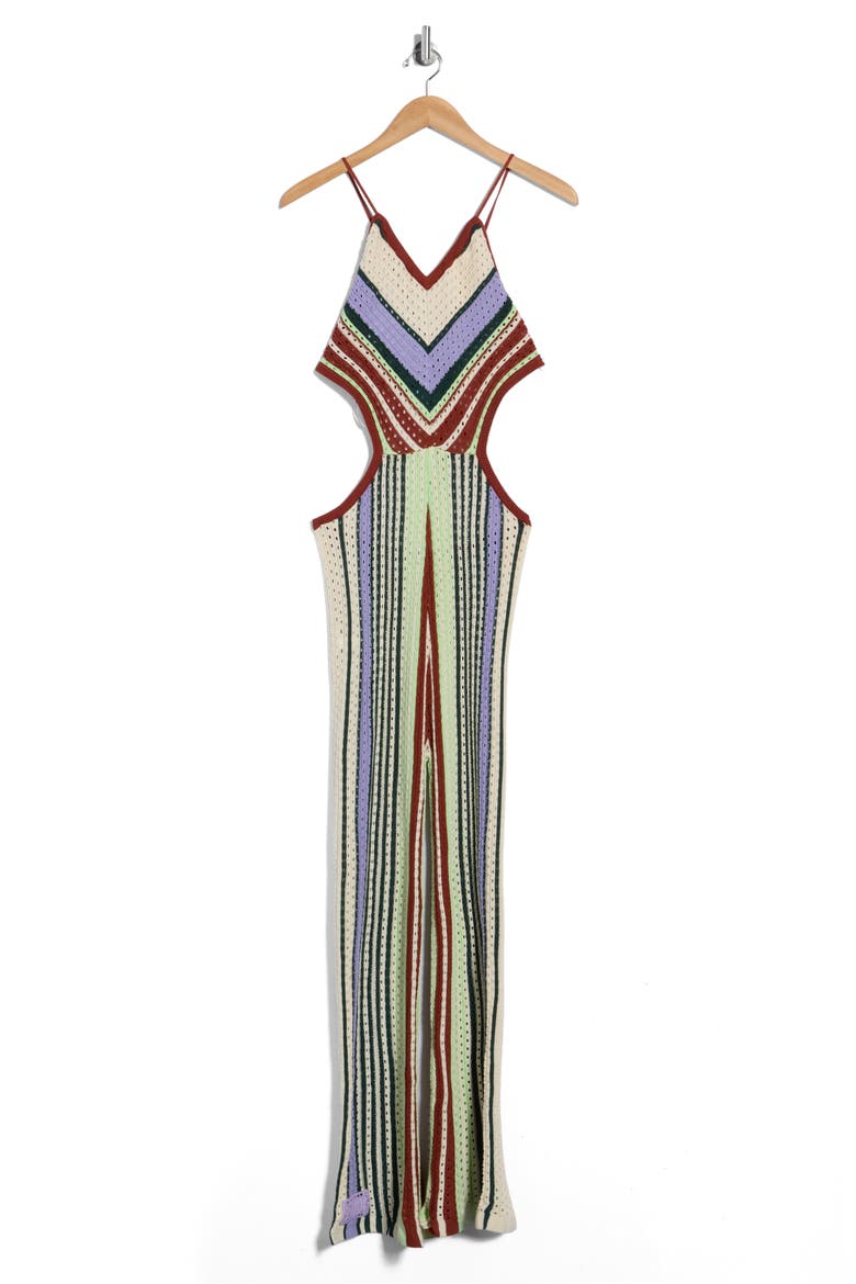 Roman Stripe Leave Cover-Up Dress, Alternate, color, LT/ PASTEL PURPLE