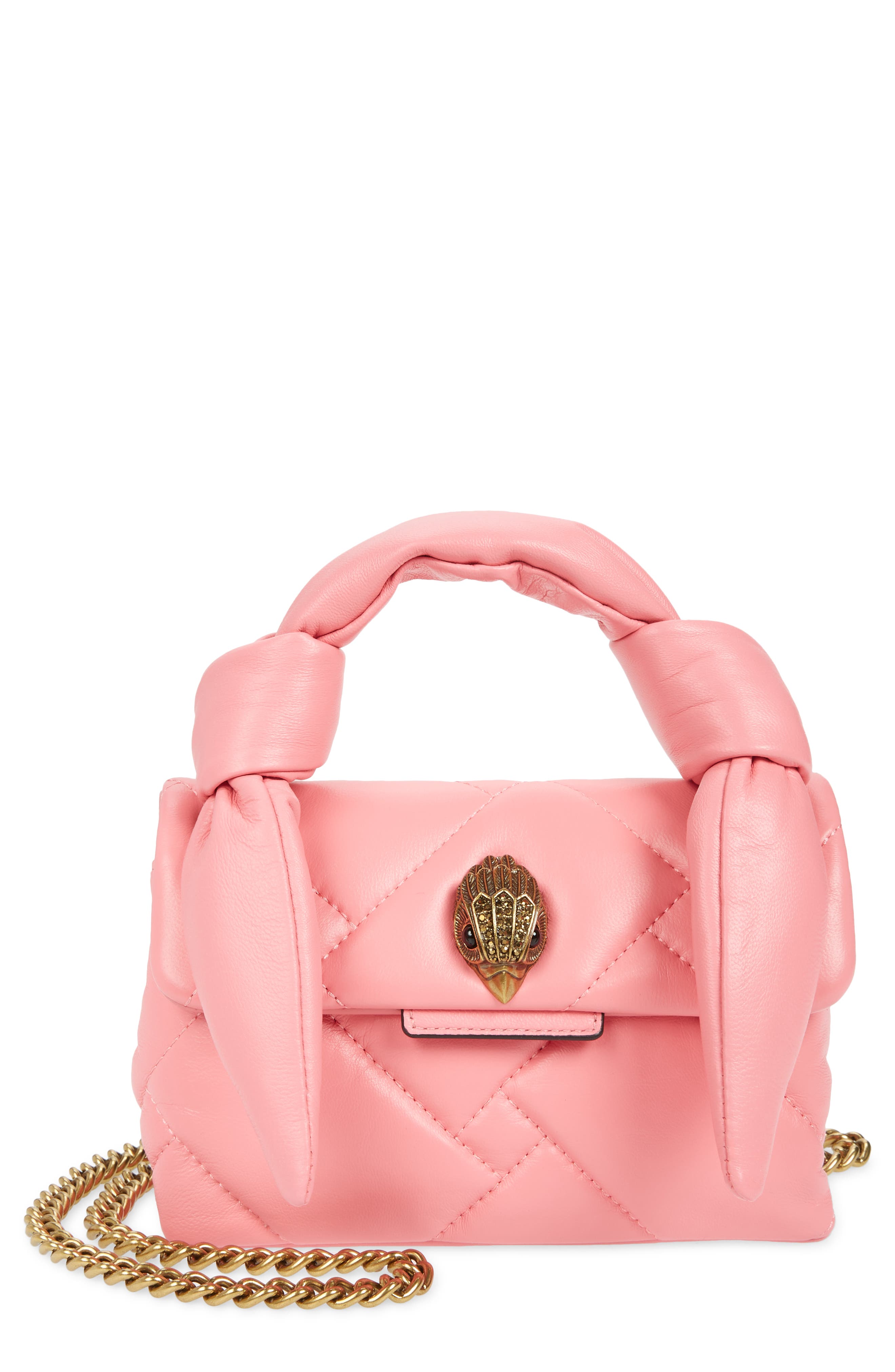 Kurt Geiger London Mini Kensington Knot Handle Quilted Leather Crossbody Bag, Main, color, 