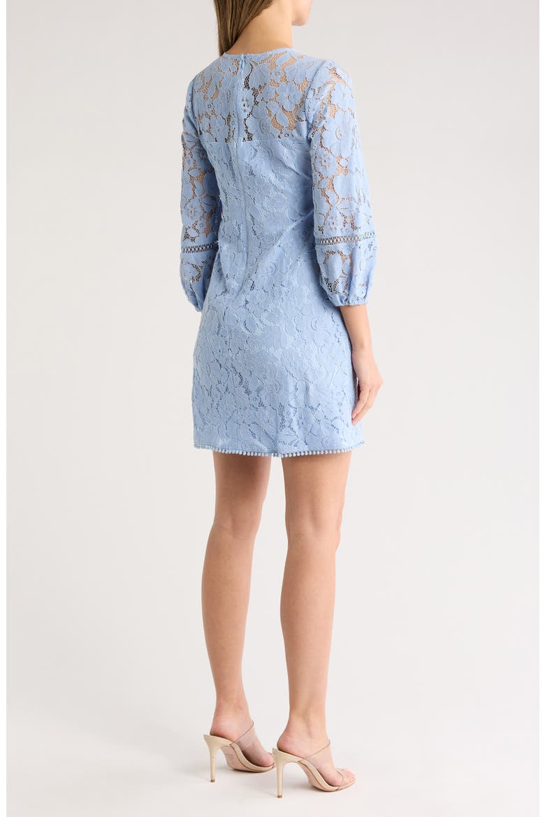 Lace Long Sleeve Dress, Alternate, color, SKY