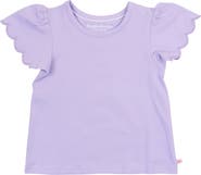 RuffleButts Toddler Girls Short Sleeve Scallop Tee
