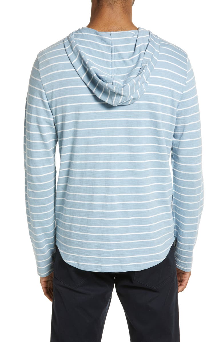 Vince Stripe Cotton Hoodie, Alternate, color,