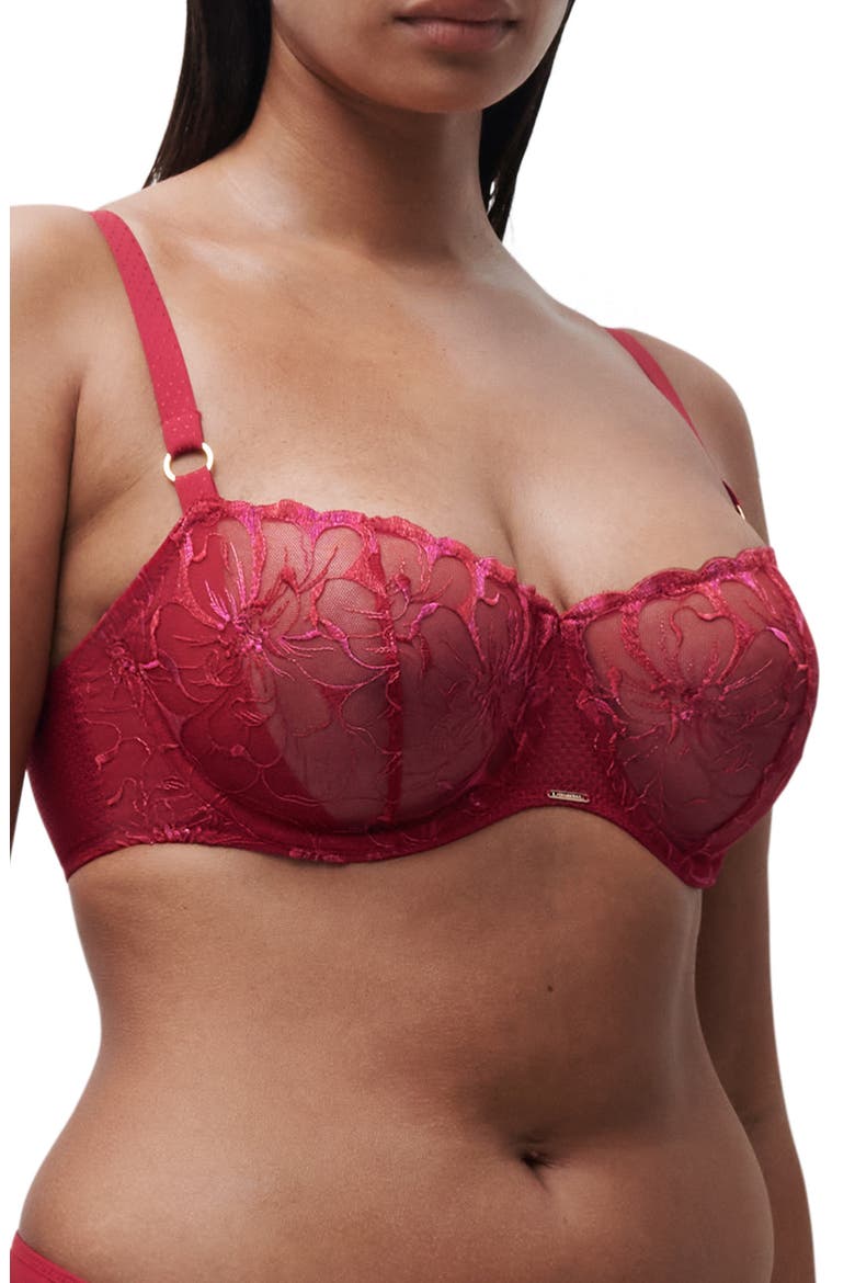 Fleurs Demi Bra, Alternate, color, CANDY APPLE SHADES