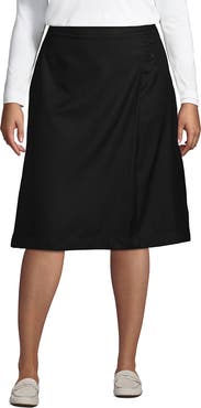 Lands' End Plus Solid A-line Skirt Below the Knee